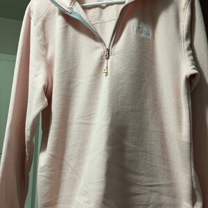 The North Face Women's Light Pink half zip Sweater size S